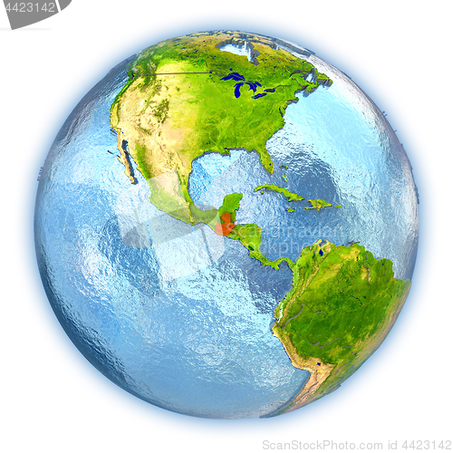 Image of Guatemala on isolated globe