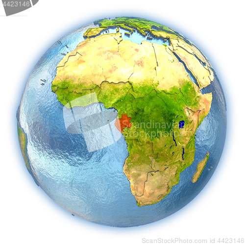 Image of Gabon on isolated globe