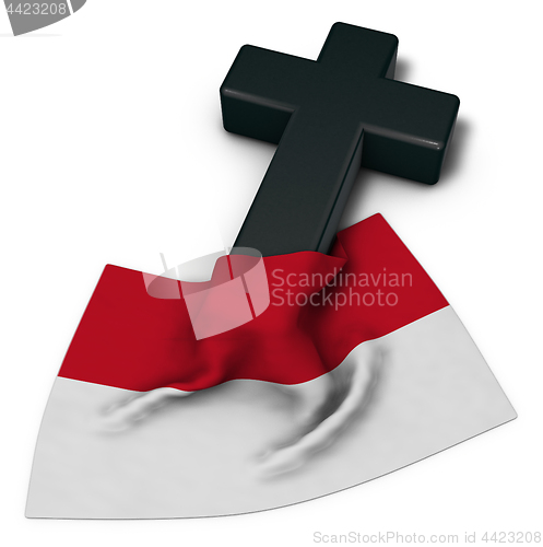 Image of christian cross and flag of monaco