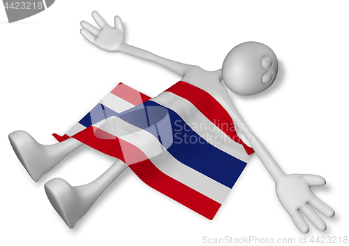 Image of dead cartoon guy and flag of thailand
