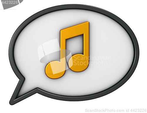 Image of speech bubble and music note