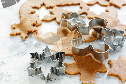 Image of Cookie cutters for Christmas cookies.