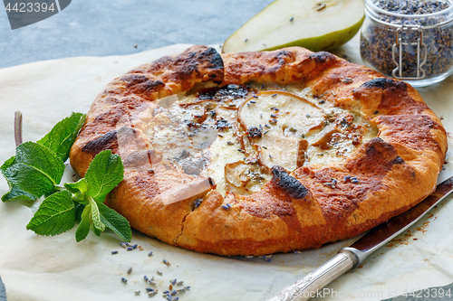 Image of Galette with pear, ricotta and lavender.