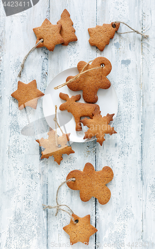 Image of Christmas gingerbread on a white plate.