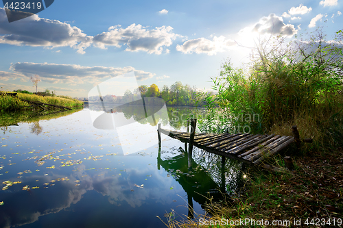 Image of Old pier on pond