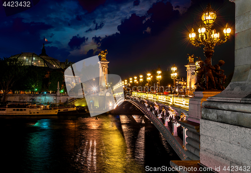 Image of Night over bridge Alexandre III