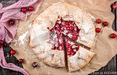 Image of Top view of gooseberry galette