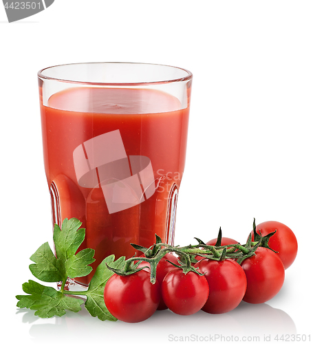 Image of Cherry tomatoes with tomato juice