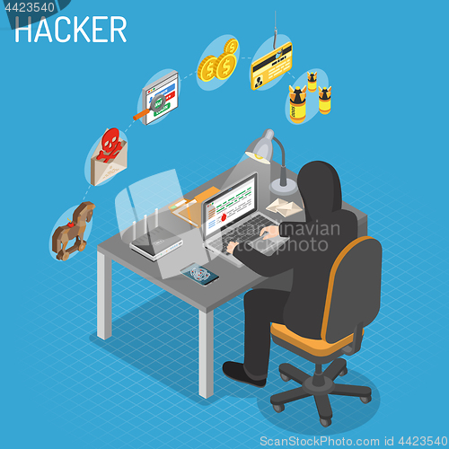 Image of Hacker Isometric Concept