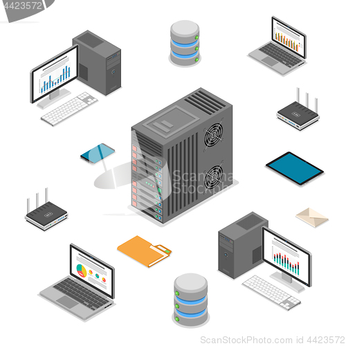 Image of Data Network Technology Isometric