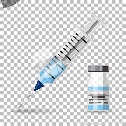 Image of Plastic Medical Syringe and Vial Icons