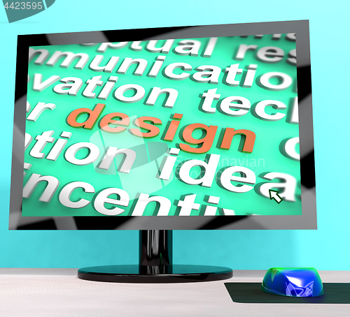 Image of Design Word On Computer Shows Graphic Artwork
