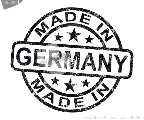 Image of Made In Germany Stamp Shows German Product Or Produce