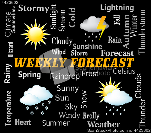 Image of Weekly Forecast Represents Bad Weather And Forecasts