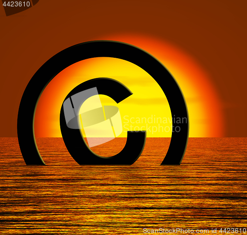 Image of Copyright Symbol Sinking Meaning Piracy Or Infringement