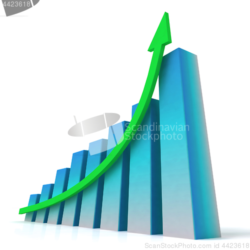 Image of Blue Bar Chart Shows Increased Profit