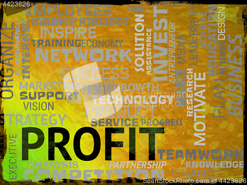 Image of Profit Words Indicates Investment Earn And Success