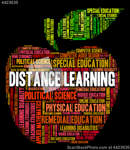 Image of Distance Learning Words Indicates Correspondence Course And Deve