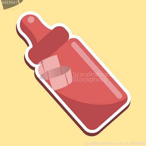 Image of Baby Bottle Icon Shows Symbol Plastic And Milk