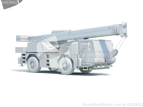 Image of Truck Mounted Crane on White
