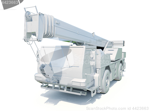 Image of Truck Mounted Crane on White