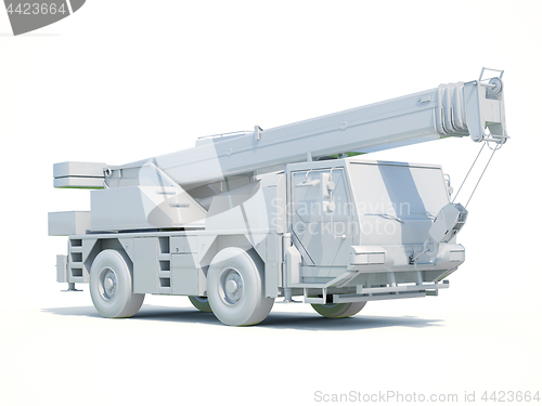 Image of Truck Mounted Crane on White