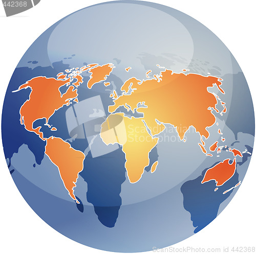 Image of Map of the world illustration on globe
