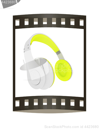 Image of Best headphone icon. 3d illustration. The film strip.