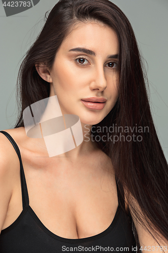 Image of Portrait of beautiful dark-haired girl