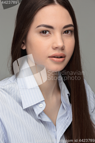 Image of Portrait of beautiful teen dark-haired girl