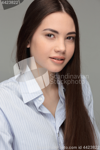 Image of Portrait of beautiful teen dark-haired girl