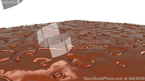 Image of Melting chocolate or cocoa coffee splashes and droplets