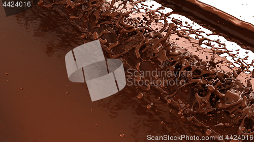 Image of Chocolate or cocoa coffee splashes and droplets