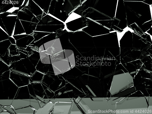 Image of Pieces of splitted or cracked glass on white