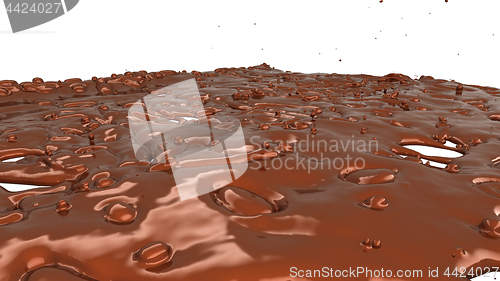 Image of chocolate or cocoa coffee splashes and droplets