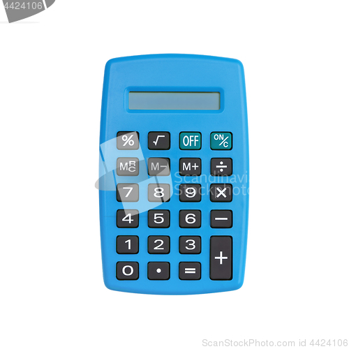 Image of Blue calculator isolated on white