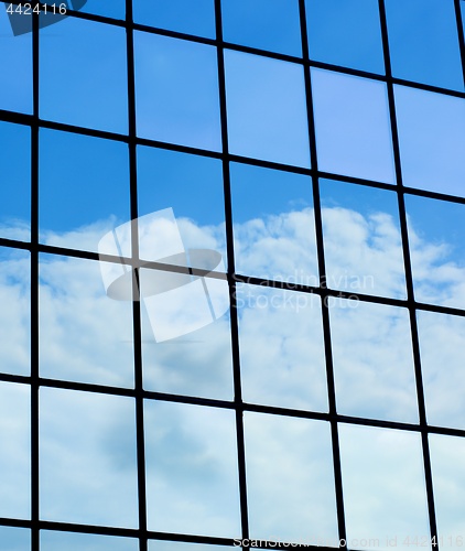 Image of Clouds Mirrored in Modern Building