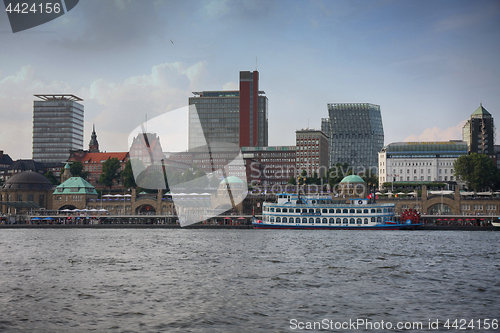 Image of Hamburg, Germany - July 28, 2014: View of Landscape of Hamburg\'s