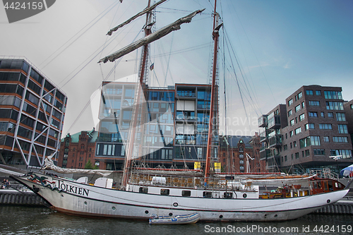 Image of Hamburg, Germany - July 28, 2014: View of the Hafencity quarter 