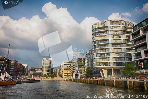 Image of Hamburg, Germany - July 28, 2014: View of the Hafencity quarter 