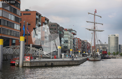 Image of Hamburg, Germany - July 28, 2014: View of the Hafencity quarter 