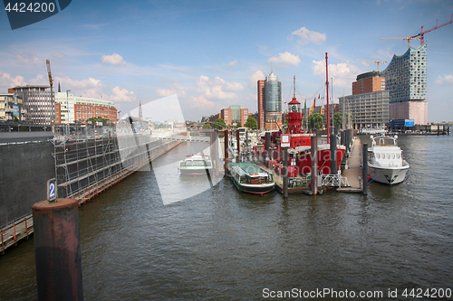 Image of Hamburg, Germany - July 28, 2014: View of Landscape of Hamburg\'s