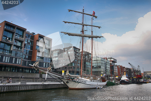 Image of Hamburg, Germany - July 28, 2014: View of the Hafencity quarter 