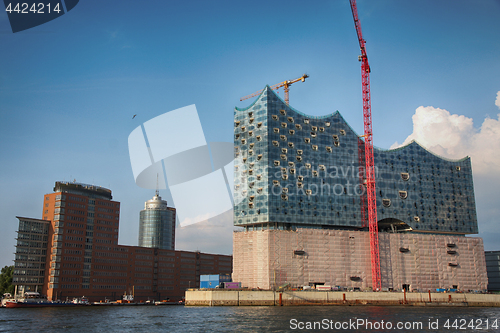 Image of Hamburg, Germany - July 28, 2014: View of the Hafencity quarter 