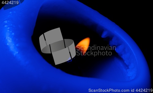 Image of Blue Candle Burning