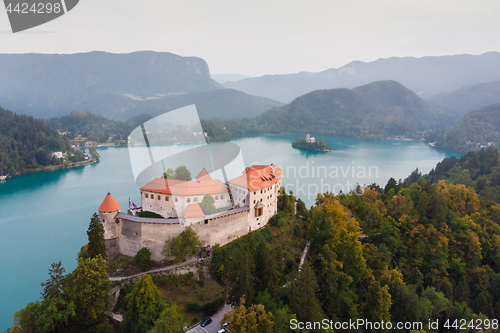 Image of Medieval castle on Bled lake in Slovenia