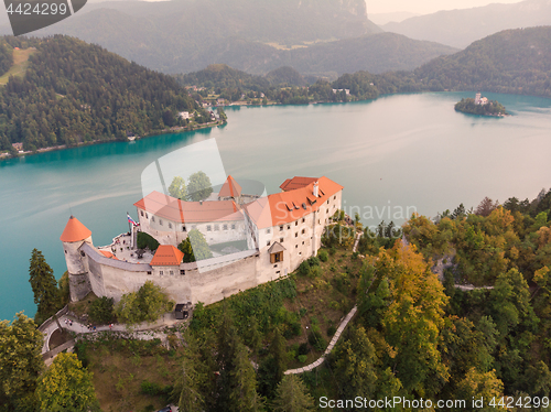 Image of Medieval castle on Bled lake in Slovenia