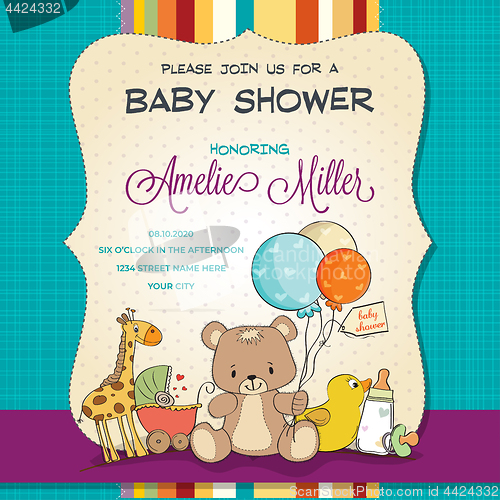 Image of Baby shower card with toys