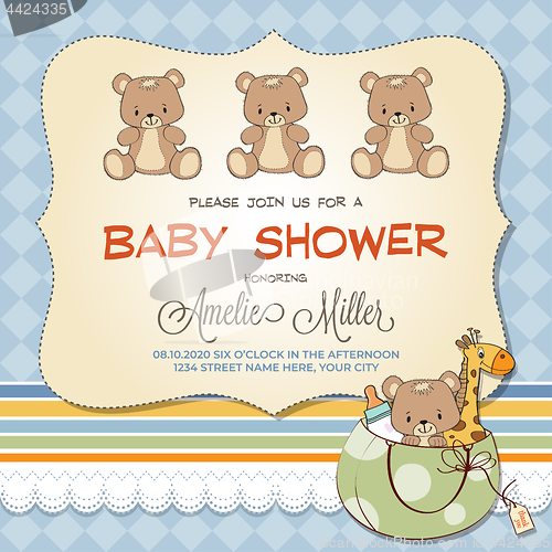 Image of Baby shower card with teddy bears