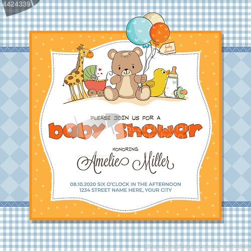 Image of Baby shower card with toys